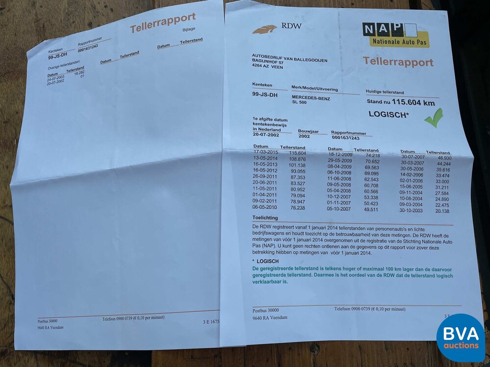 Mercedes-Benz SL500 Roadster SL-Klasse 306pk R230 2002, 99-JS-DH.