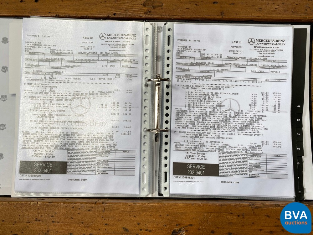 Mercedes-Benz SL500 Roadster 5.0L V8 Cabriolet 326PS 1991 14.995 km.