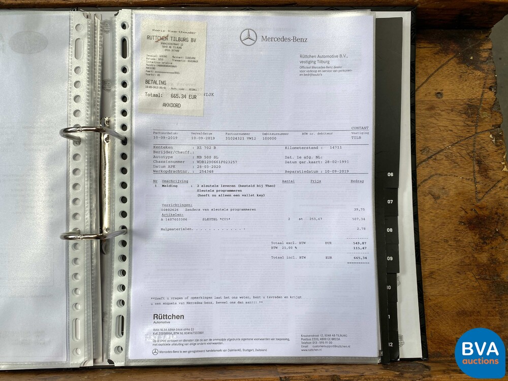 Mercedes-Benz SL500 Roadster 5.0L V8 Cabriolet 326PS 1991 14.995 km.