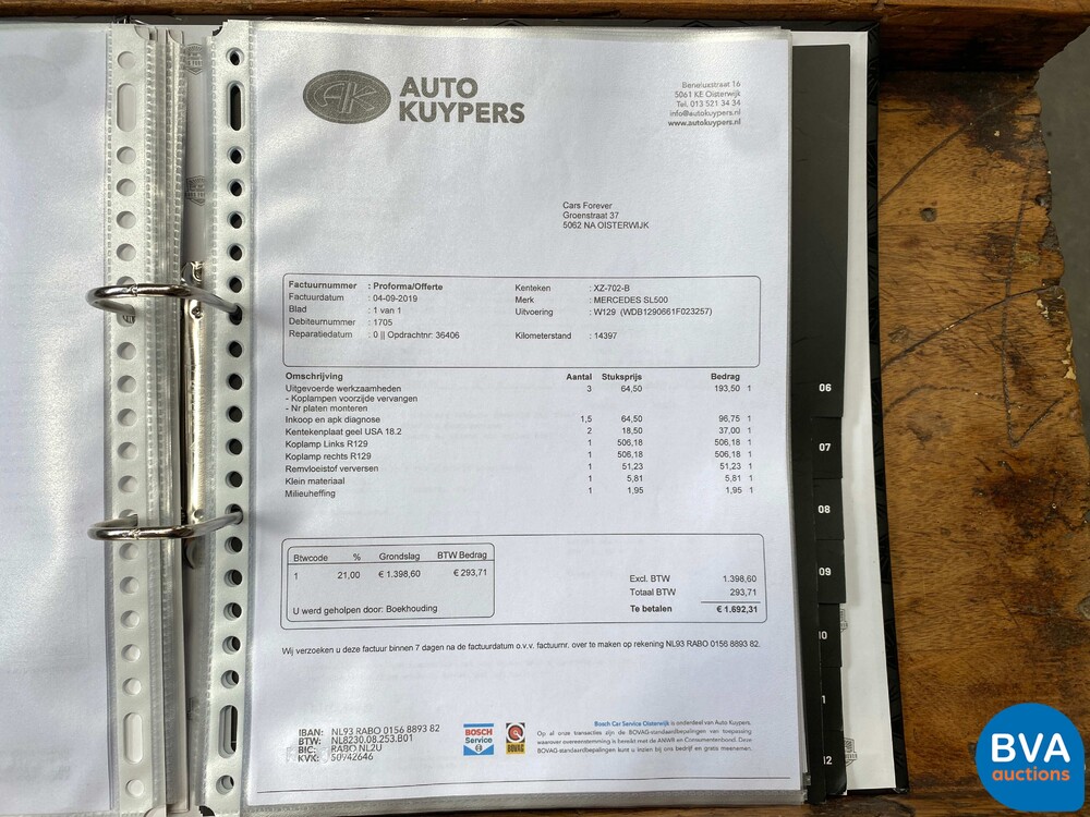 Mercedes-Benz SL500 Roadster 5.0L V8 Cabriolet 326PS 1991 14.995 km.