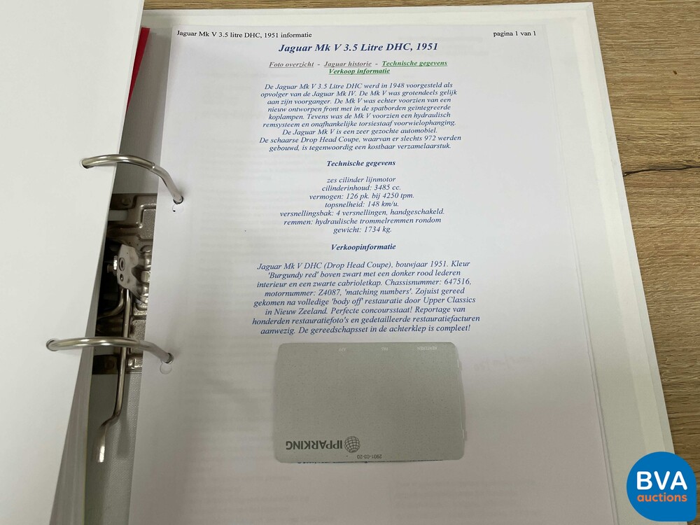 Jaguar Mark V DHC 170hp 1951, AM-72-75.