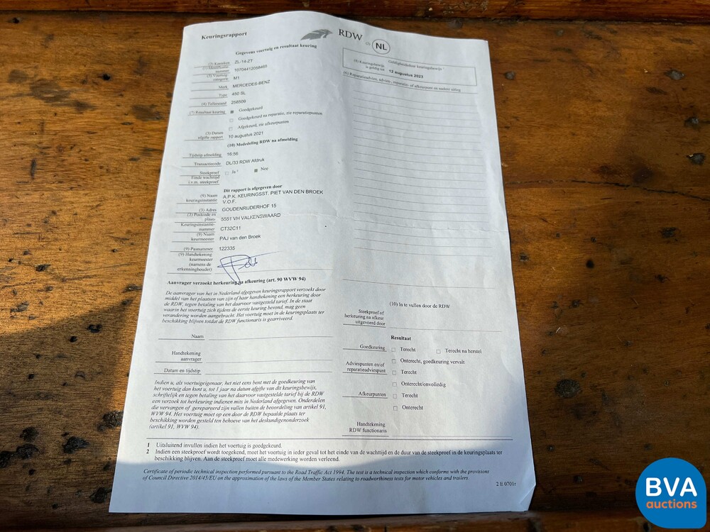 Mercedes-Benz 450 SL Roadster SL-Klasse 218PS 1979, ZL-14-ZT.