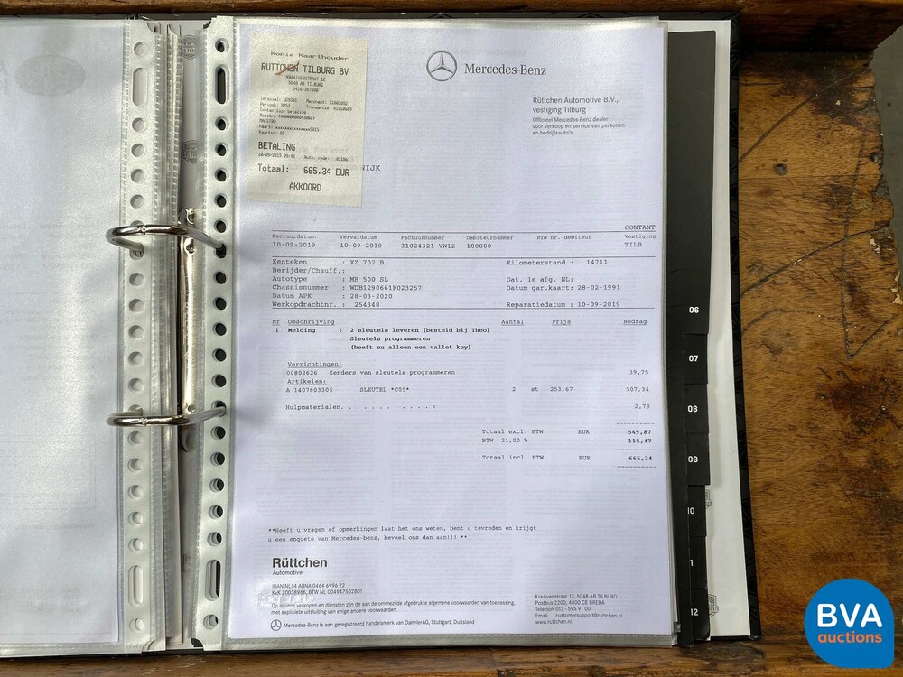 Mercedes-Benz SL500 Roadster 5.0L V8 Cabriolet 326PS 1991 14.995 km.