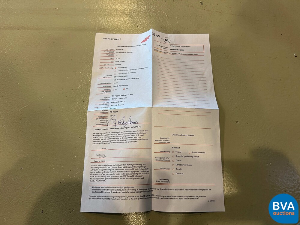 Audi RS6 Avant 4.0 V8 Quattro 560hp 2015 C7, N-997-TN.