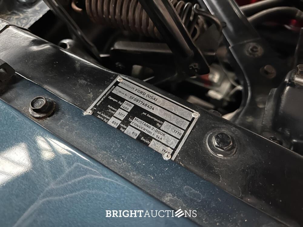 Ford Mustang Cabrio 3.3 6-Zylinder 218 PS 1965 2-türig