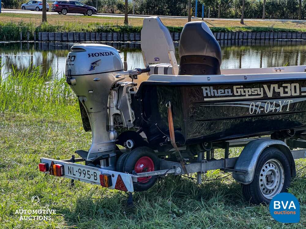 Rhea Gipsy V430 Sloep/Vissersboot inclusief Freewheel Trailer