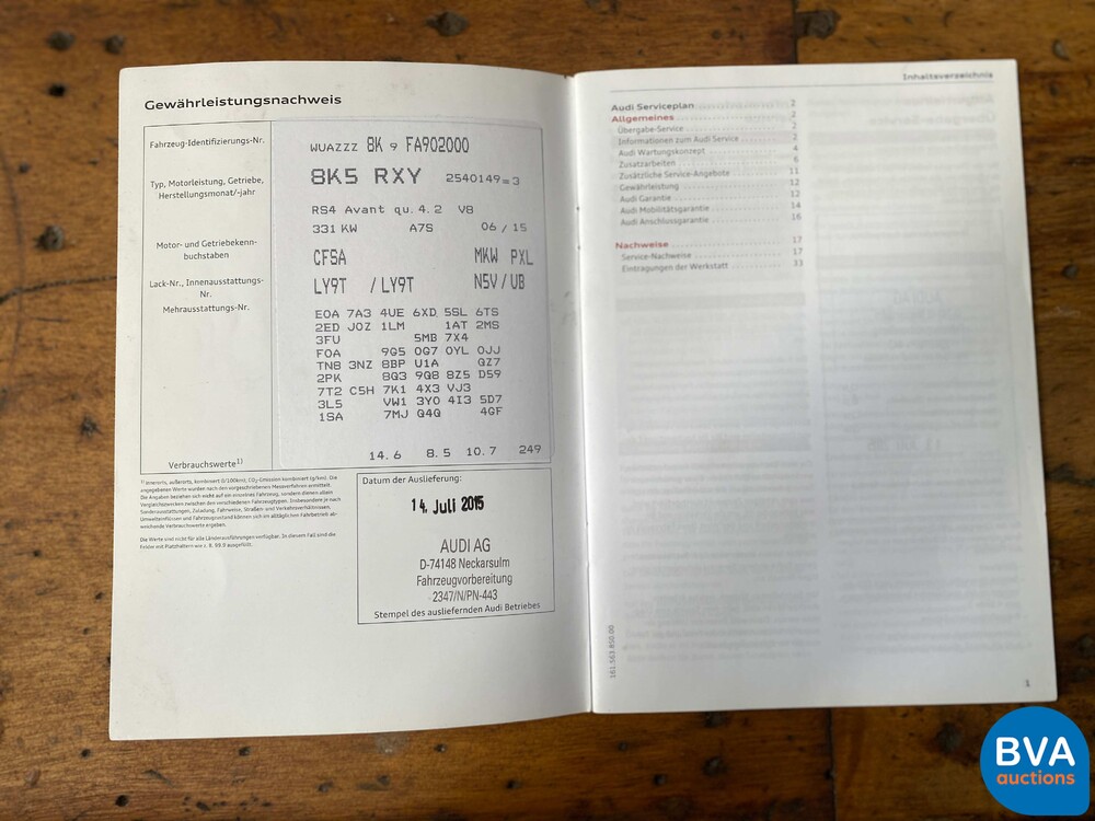 Audi RS4 Avant4.2 FSI Quattro LEISTUNG 450 PS 2015, TX-519-T.