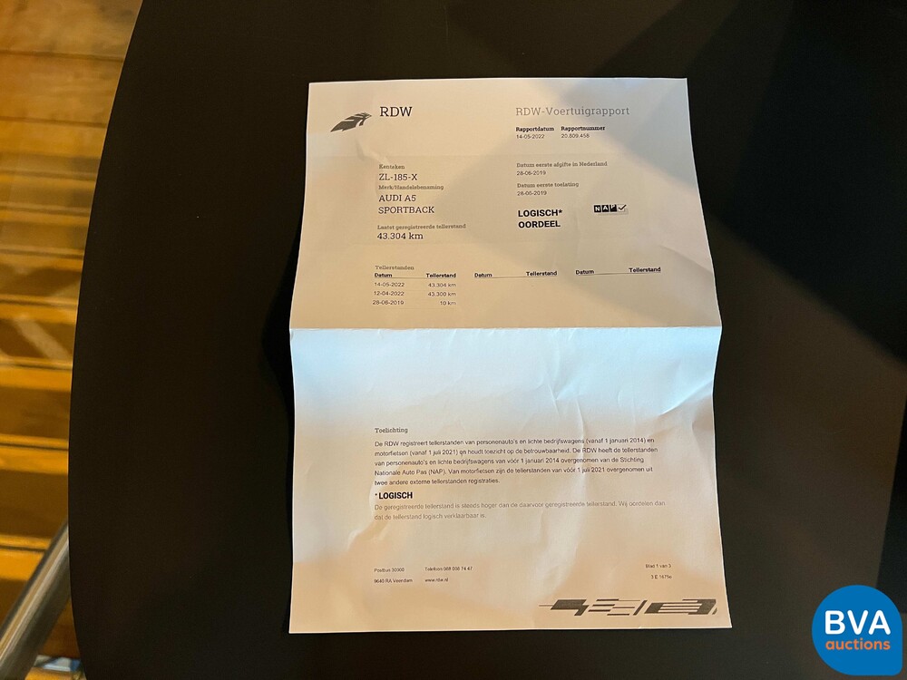 Audi A5 Sportback 40 TFSI Sport 190PS 2019 -Org. NL-, ZL185X.