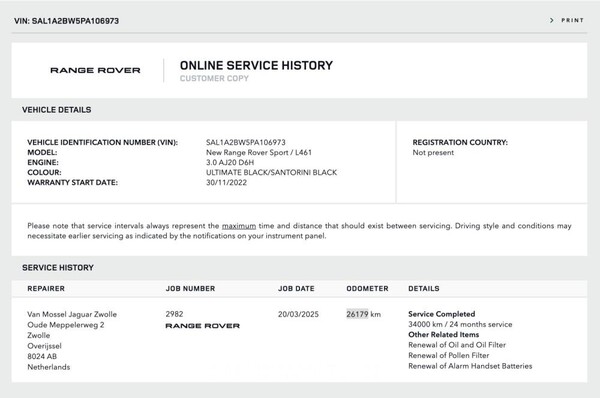 Land Rover Range Rover Sport D250 SE Dynamic 3.0 V6 249pk 2023