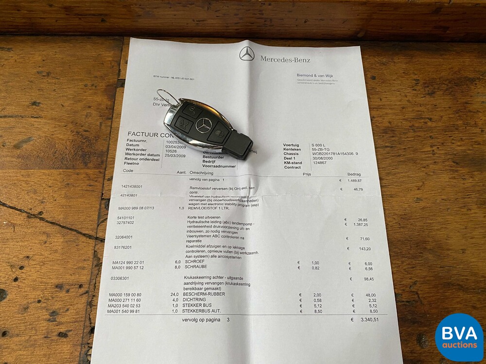 Mercedes-Benz S600 Lang 6.0 S-Klasse 367pk 2000, 55-ZB-TG