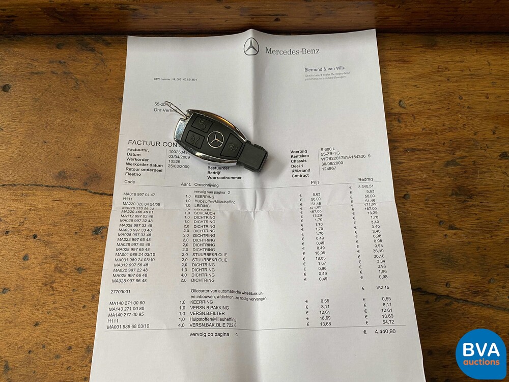 Mercedes-Benz S600 Lang 6.0 S-Klasse 367pk 2000, 55-ZB-TG