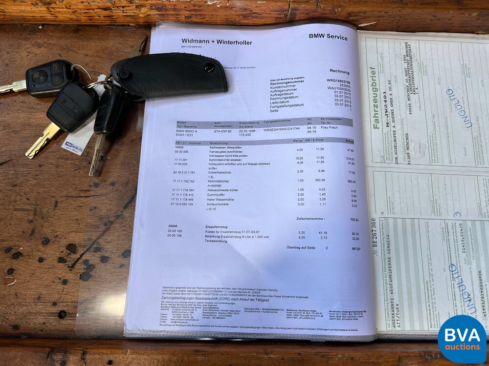 BMW 850Ci 5.4 V12 326pk M73 1 of 1218 8-Serie 1998