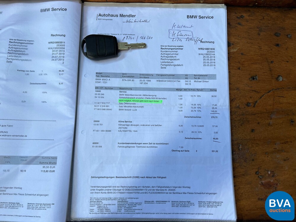 BMW 850Ci 5.4 V12 326pk M73 1 of 1218 8-Serie 1998