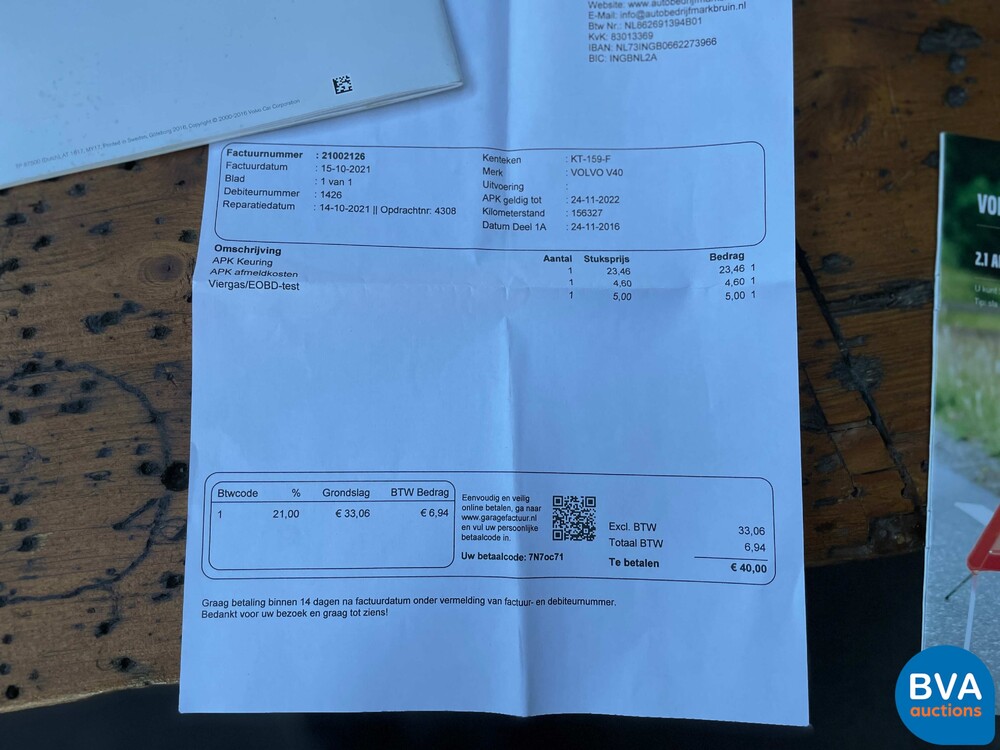 Volvo V40 2.0 D2 Nordic+ 120pk 2016, KT-159-F Orig. NL