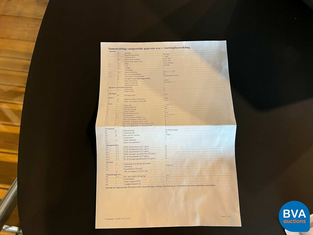 Alfa Romeo 33 1.4 Sportwagon 88pk 1994, P-501-ZF