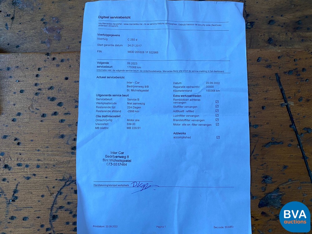 Mercedes-Benz C250 d Coupé 204pk 2017 C-Klasse, TK-529-B