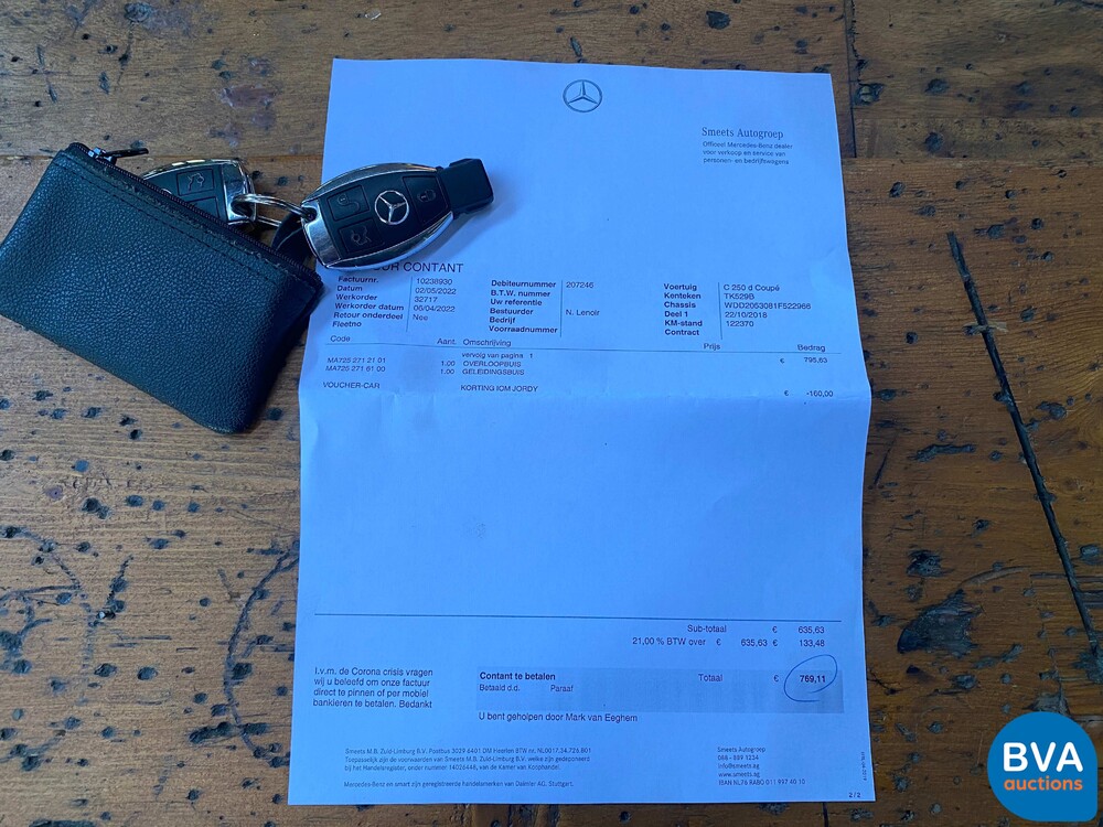 Mercedes-Benz C250 d Coupé 204pk 2017 C-Klasse, TK-529-B