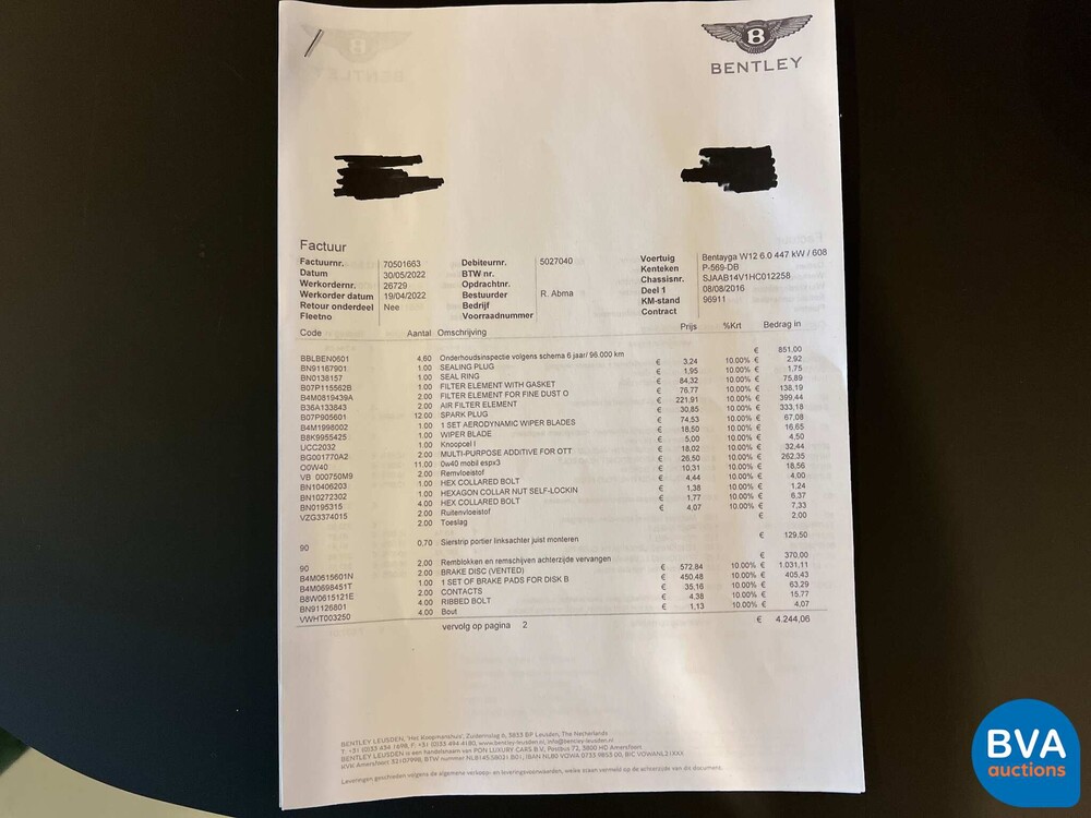 Bentley Bentayga 6.0 V12 Erstausgabe 608PS 2016, P-569-DB.