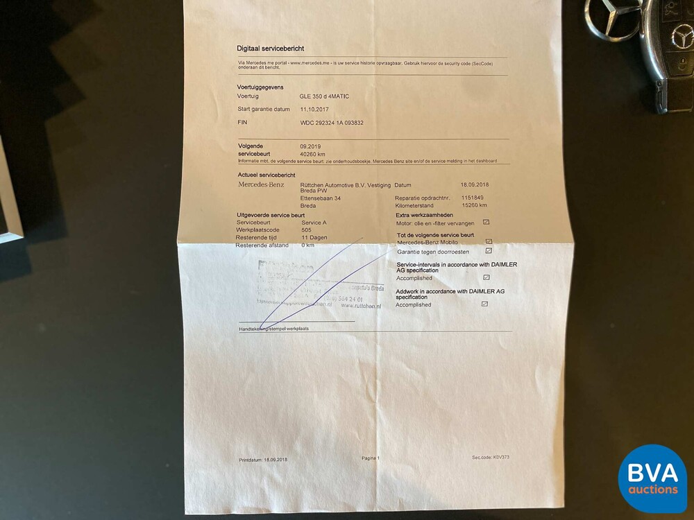 Mercedes-Benz GLE350d3.0 Coupé GLE Klasse 4-Matic 258PS 2017 -Org. NL-, PX-041-Z.