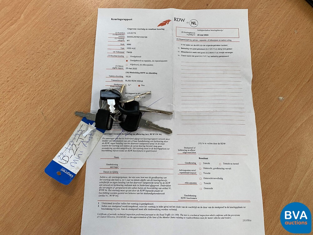 Austin Mini 1000 HLE 41pk 1984, LD-22-TS