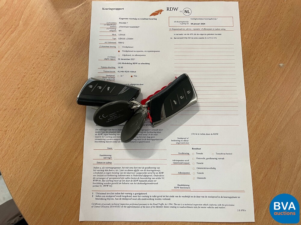 Lexus LC 500H 3.5 V6 Hybrid 359pk 2018, RN-838-T Orig. NL