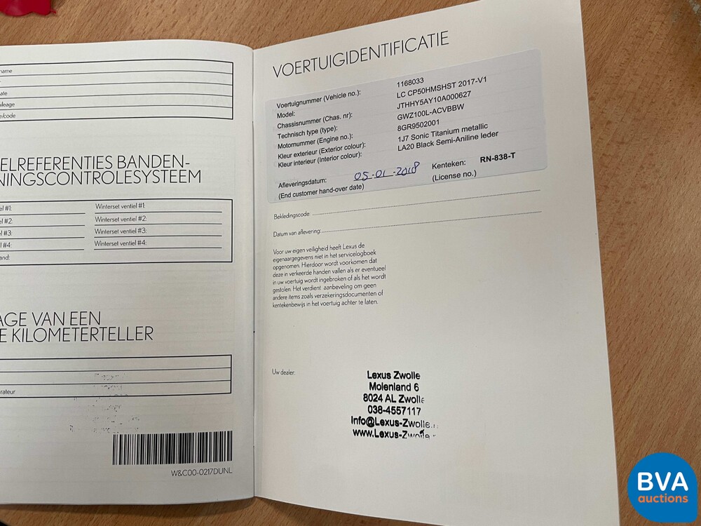 Lexus LC 500H 3.5 V6 Hybrid 359pk 2018, RN-838-T Orig. NL