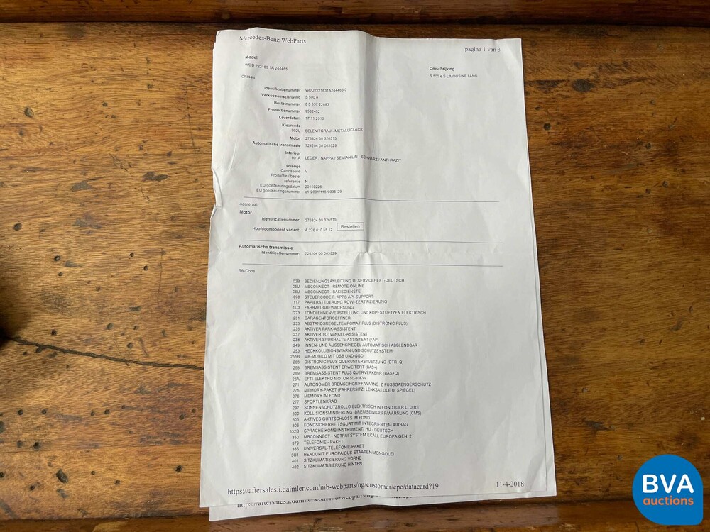 Mercedes-Benz S500 Long Plug-In Hybrid Prestige Plus 2015 S-Class -Org. NL-, HR-522-J.