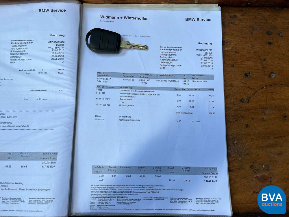 BMW 850 Ci 5.4 V12 326pk M73 1 or 1218 8-Series 1998.