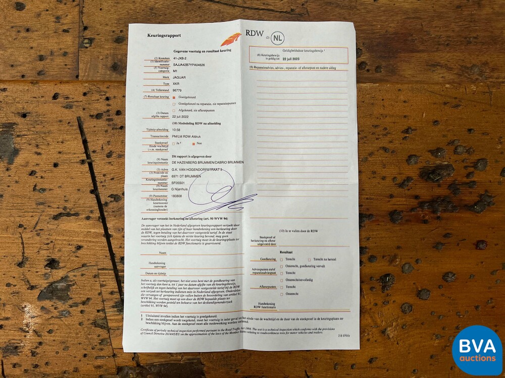 Jaguar XKR 4.0 V8 Convertible 294hp 2000, 41-JX-B2.