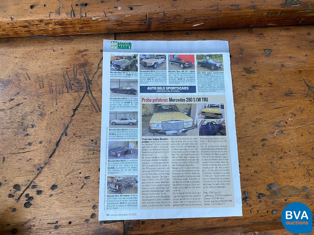 Mercedes-Benz 280S W116 160hp 1974 S-Class, 99-YD-68.