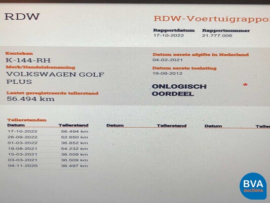 VW Golf plus 1.2 TSI DSG Match 2012, K-144-RH.