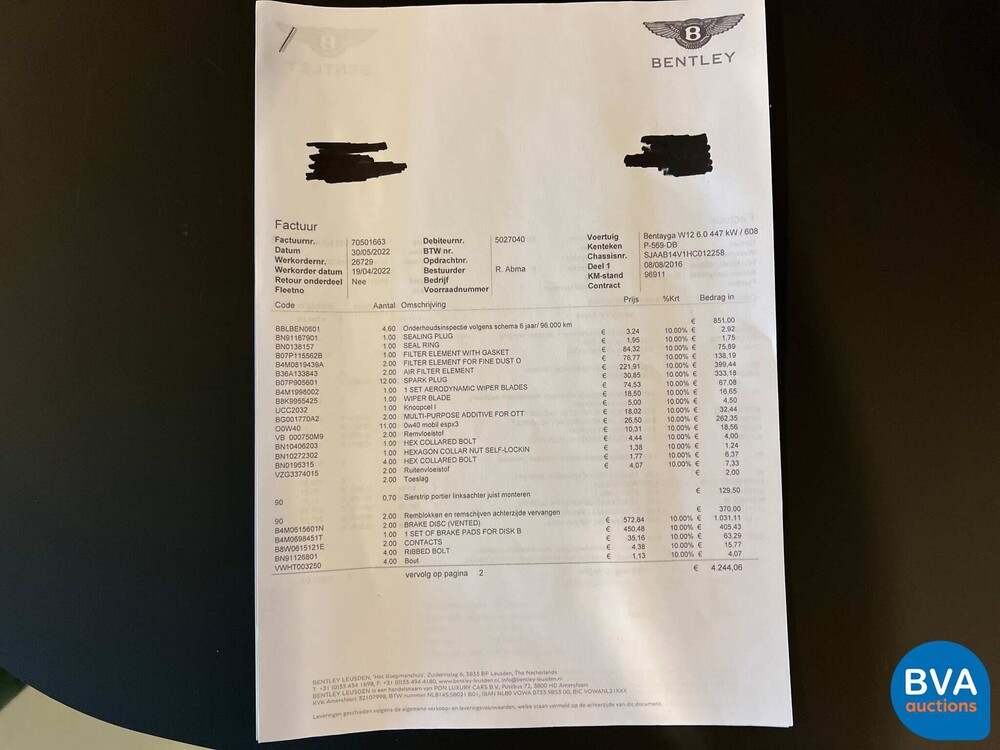 Bentley Bentayga 6.0 V12 Erstausgabe 608 PS 2016, P-569-DB.