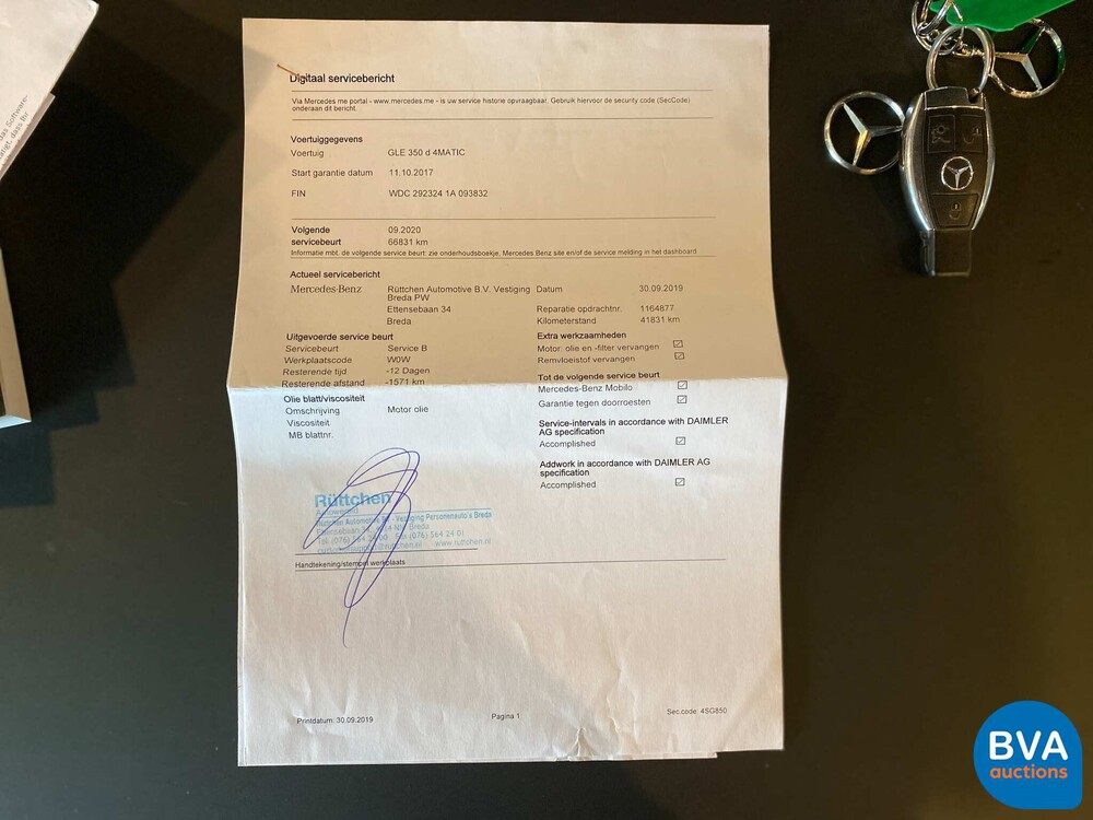 Mercedes-Benz GLE350 d 3.0 Coupé GLE-klasse 4-Matic 258pk 2017 -Org. NL-, PX-041-Z