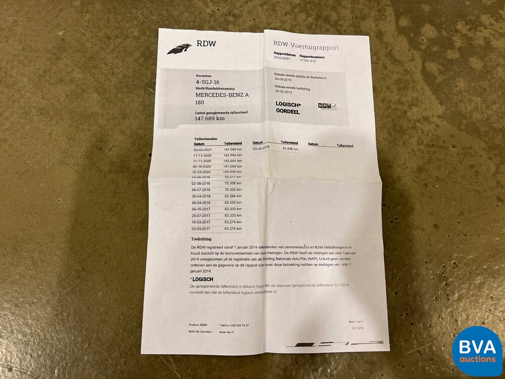 Mercedes-Benz A180 Edition 122PS 2013 -Org. NL-A-Klasse, 4-SGJ-16.