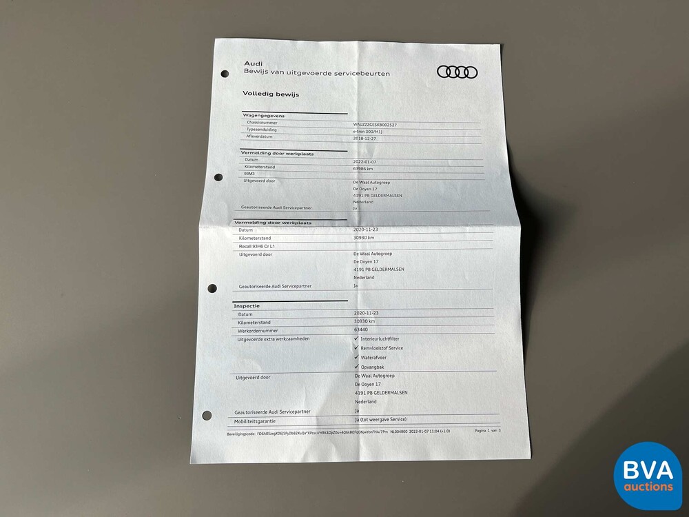 Audi e-tron 55 QUATTRO Advanced SPORT 95kWh 361pk 2018 -Org. NL-, XH-842-D