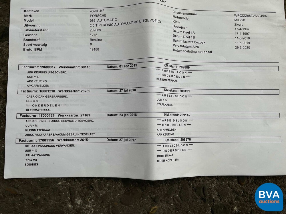 Porsche-Boxster 986 2.5 Tiptronic Hardtop 204PS 1997, 46-HL-KF.