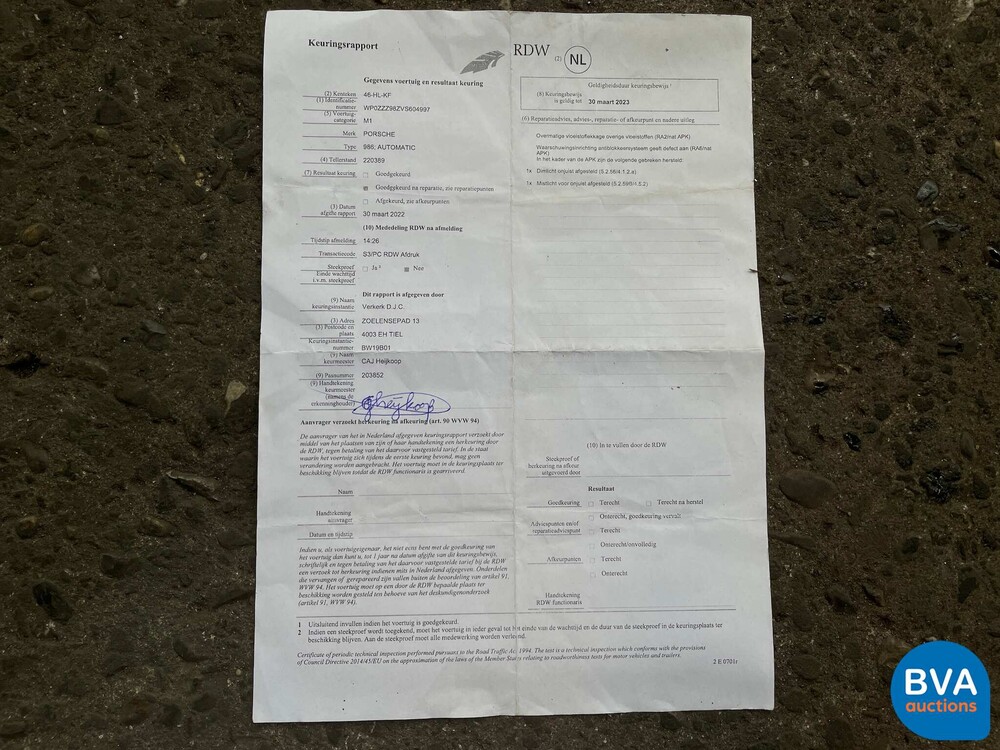 Porsche-Boxster 986 2.5 Tiptronic Hardtop 204PS 1997, 46-HL-KF.