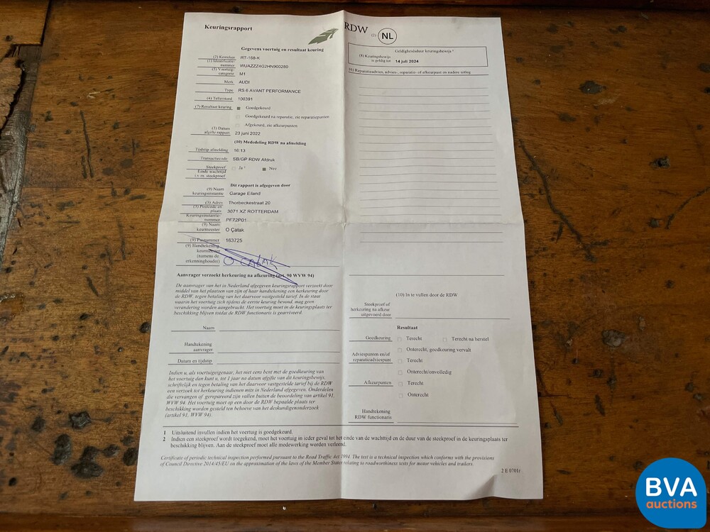 Audi RS6 4.0 TFSI QUATTRO Performance Pro Line Plus 605pk 2016, RT-168-K