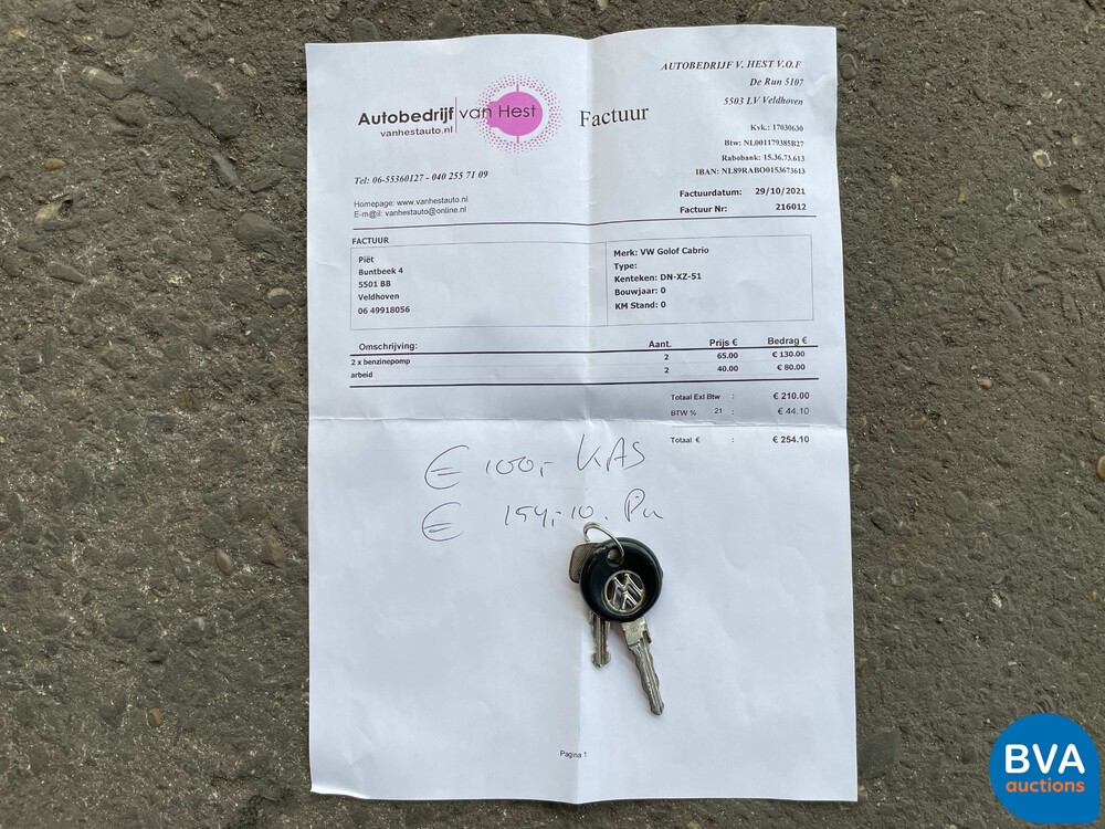 VolkswagenGolf 1.8 Cabrio 1992 -Org. NL-, DN-XZ-51.