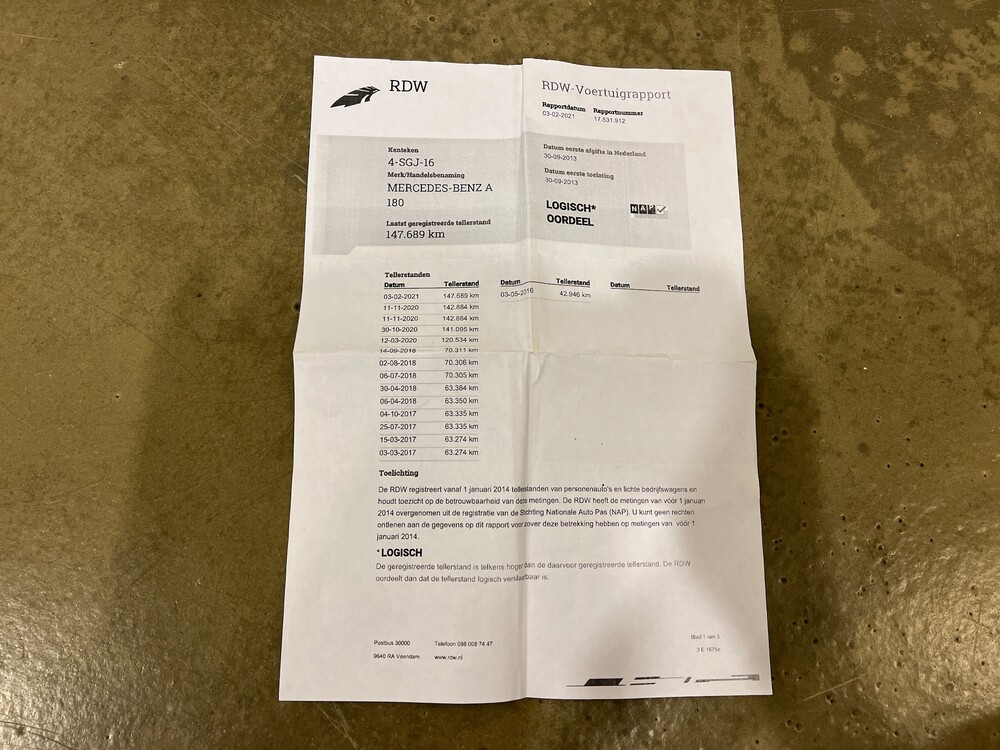 Mercedes-Benz A180 Edition 122PS 2013 -Org. NL-A-Klasse, 4-SGJ-16.