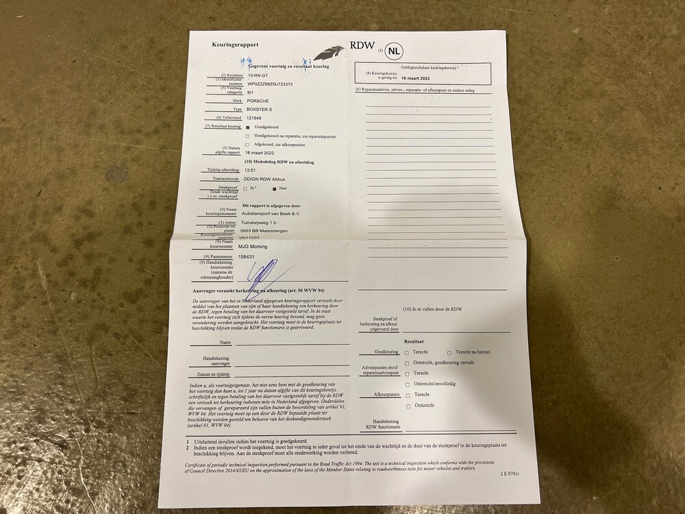 Porsche Boxster S 987 3.2 280PS 2005 -Org. NL-, 10-RN-GT.