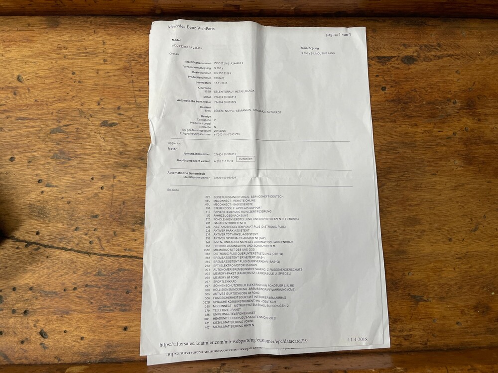 Mercedes-Benz S500 Lang Plug-In Hybrid Prestige Plus 2015 S-Klasse -Org. NL-, HR-522-J