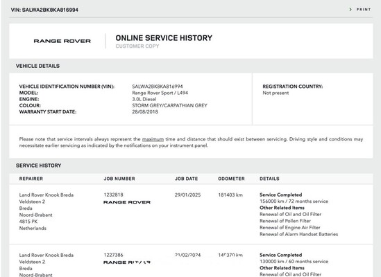 Land Rover Range Rover Sport 3.0 SDV6 Autobiography Dynamic 306PK 2019 (Origineel-NL), G-329-RP