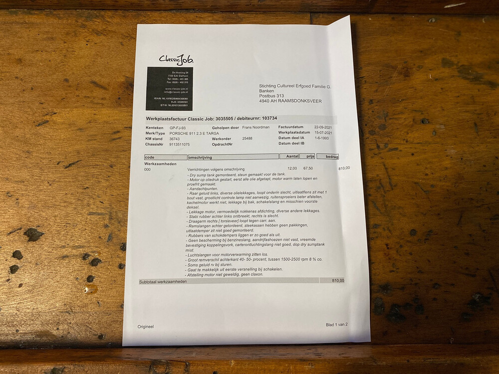 Porsche 911T 2.4 Targa 1973 911.261 Hellgelb, GP-FJ-93.