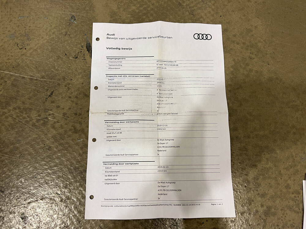 Audi Q7 3.0 TDI ultra Pro Line + Quattro 218pk -7 persoons- 2016, JL-383-T