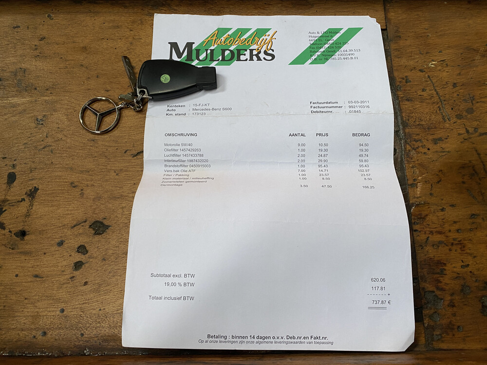 Mercedes-Benz S600 Long V12 W220 S-Klasse 369PS 2000, 15-FJ-KT