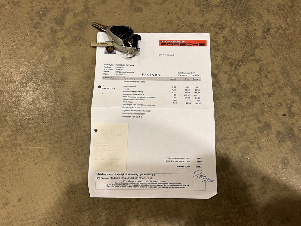 Porsche Cayman S 3.4 295PS 2006 -Ursprünglich. NL-, 45-SR-BH