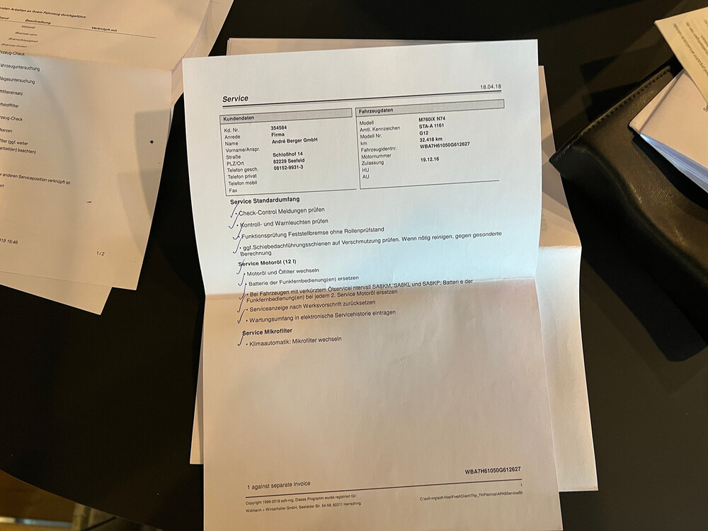 BMW M760Li xDrive M-Sport V12 7er LANG 609PS 2016 G12, L-128-BS