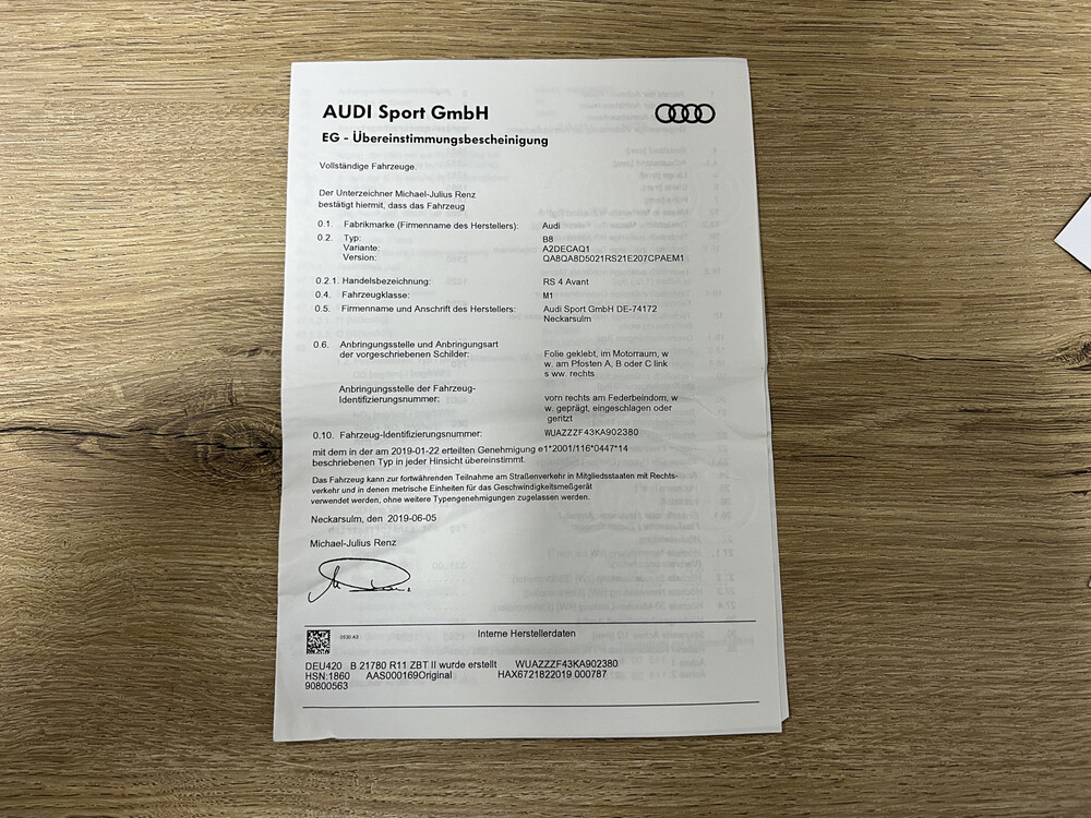 Audi RS4 2.9 V6 TFSI Quattro 450 PS 2019, G-914-LL.