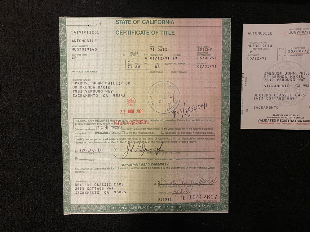 Datsun 240z Coupe Serie 1 1971 Matching Numbers, DZ-97-21